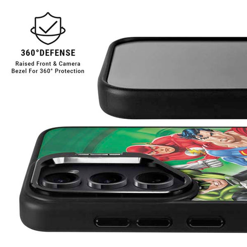 Justice League Team Power Up Green Galaxy S25 Ultra Kickstand Case