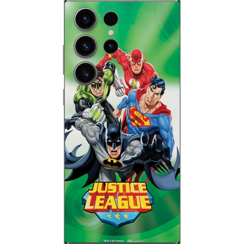 Justice League Team Power Up Green Galaxy S25 Ultra Skin