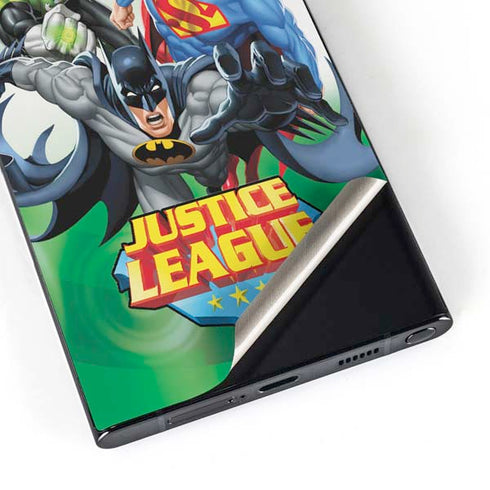 Justice League Team Power Up Green Galaxy S25 Ultra Skin