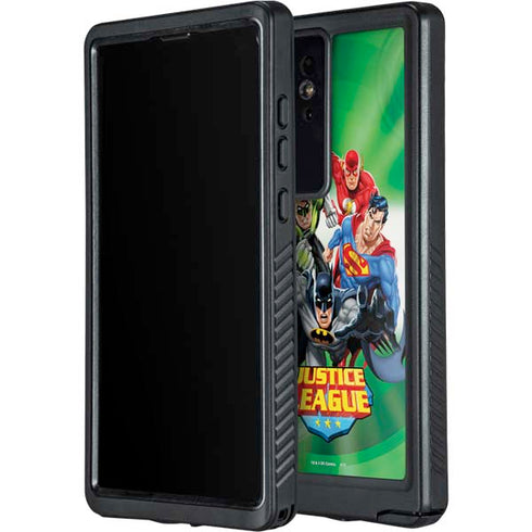 Justice League Team Power Up Green Galaxy S24 Ultra Waterproof Case