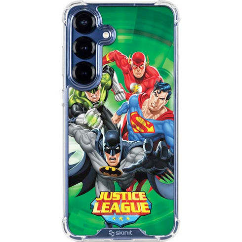 Justice League Team Power Up Green Galaxy S25 Plus Clear Case