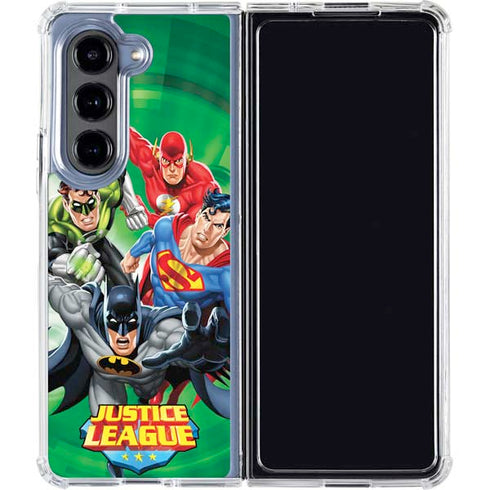Justice League Team Power Up Green Galaxy Z Fold5 5G Clear Case