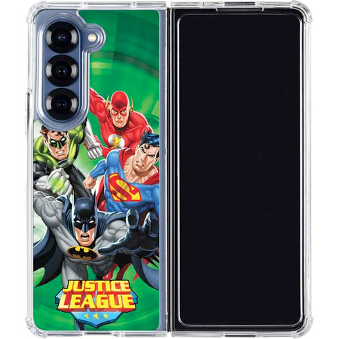 Justice League Team Power Up Green Galaxy Z Fold6 Clear Case