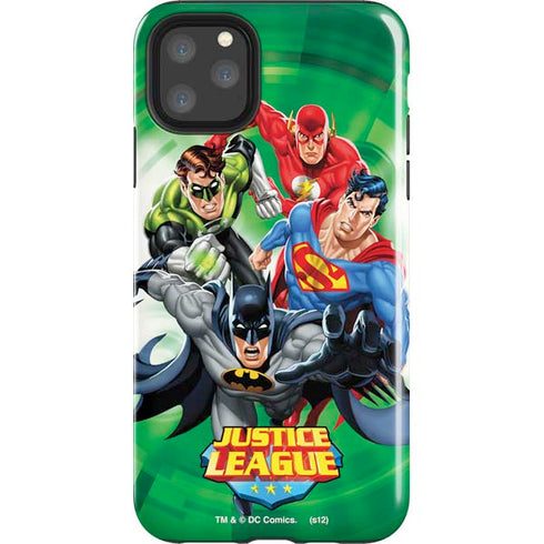 Justice League Team Power Up Green iPhone Cases