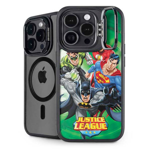 Justice League Team Power Up Green iPhone 14 Pro Max Kickstand Case