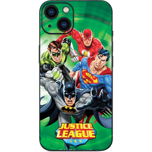 Justice League Team Power Up Green iPhone 15 Skin