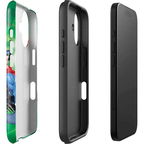 Justice League Team Power Up Green iPhone 16 Impact Case