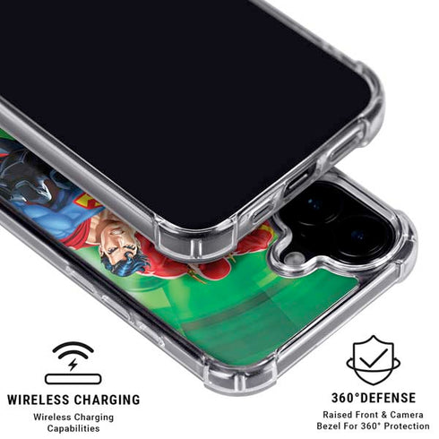 Justice League Team Power Up Green iPhone 16 MagSafe Case
