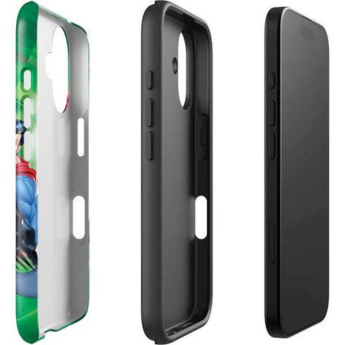 Justice League Team Power Up Green iPhone 16 Plus Impact Case
