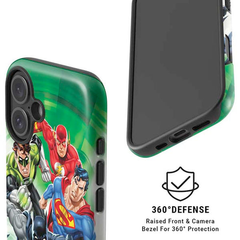 Justice League Team Power Up Green iPhone 16 Plus Magsafe Impact Case