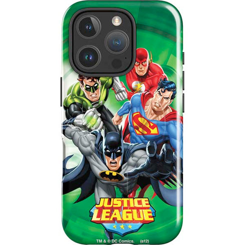 Justice League Team Power Up Green iPhone 16 Pro Magsafe Impact Case
