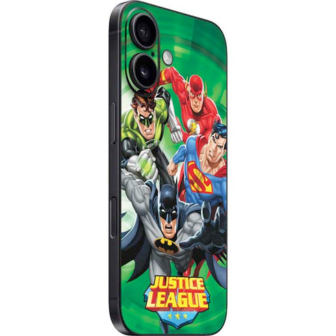 Justice League Team Power Up Green iPhone 16 Skin