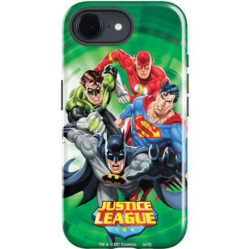 Justice League Team Power Up Green iPhone 16e Impact Case