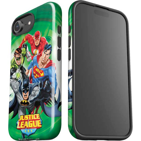 Justice League Team Power Up Green iPhone 16e Impact Case
