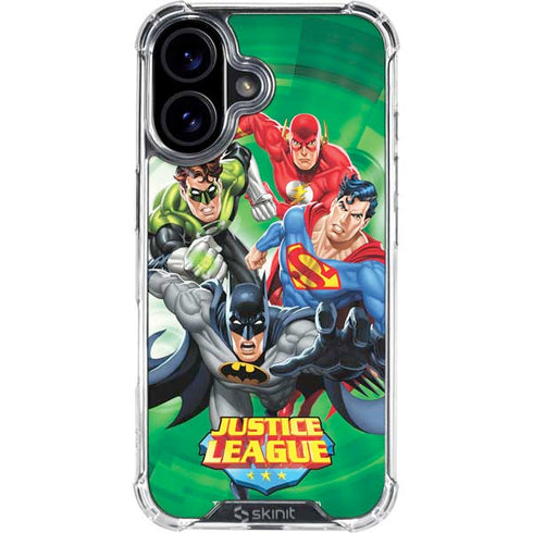 Justice League Team Power Up Green iPhone 17 Clear Case