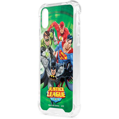 Justice League Team Power Up Green iPhone XS Clear Case