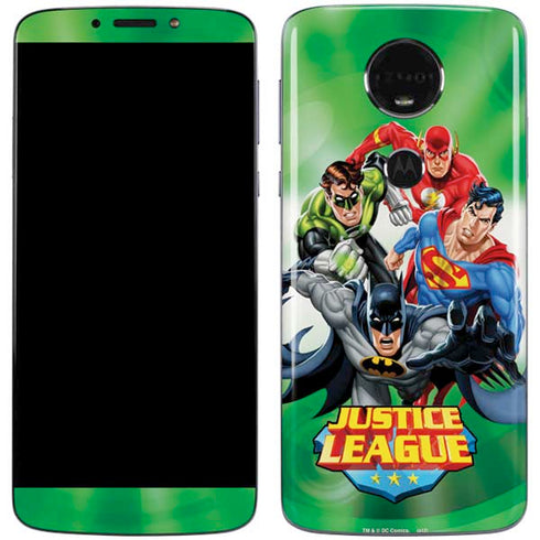 Justice League Team Power Up Green Moto E5 Plus Skin