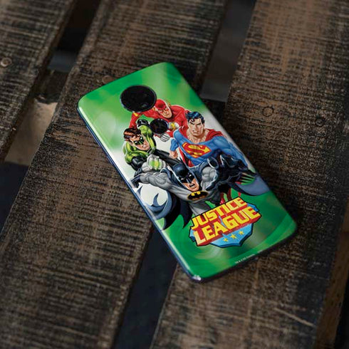 Justice League Team Power Up Green Moto E5 Plus Skin