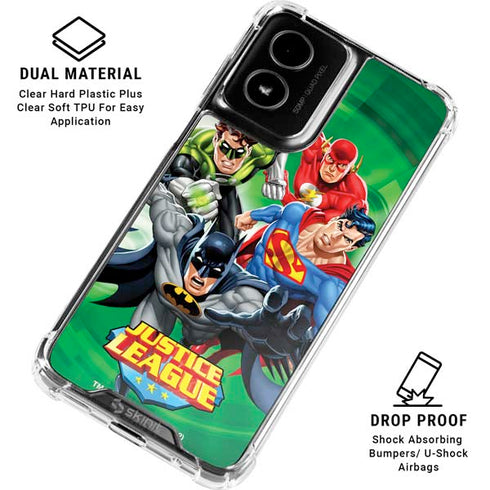 Justice League Team Power Up Green Moto G Power 5G (2024) Clear Case