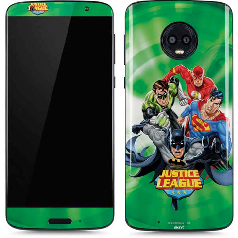 Justice League Team Power Up Green Moto G6 Skin