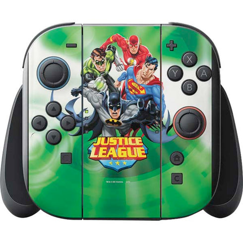 Justice League Team Power Up Green Nintendo Switch 2 (2025) with Joy-Con Skin