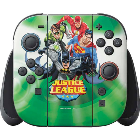 Justice League Team Power Up Green Nintendo Switch 2 (2025) Joy-Con Controller Skin