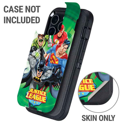Justice League Team Power Up Green Otterbox Defender iPhone Skin