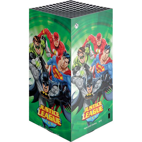 Justice League Team Power Up Green XBox Series X Digital Edition Console Skin