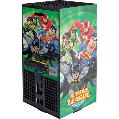 Justice League Team Power Up Green XBox Series X Digital Edition Console Skin