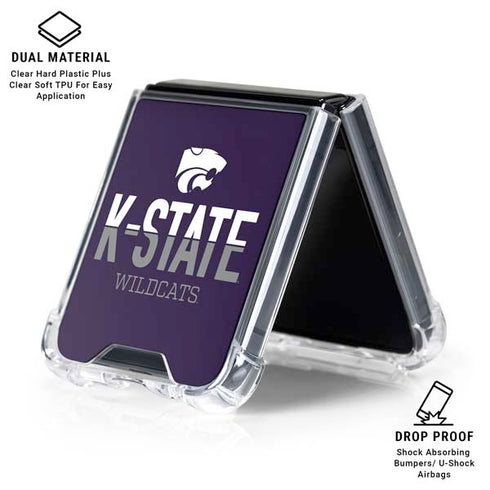 Kansas State University K-State Wildcats Gradient Galaxy Z Flip6 Clear Case