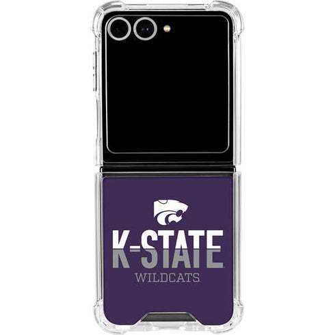 Kansas State University K-State Wildcats Gradient Galaxy Z Flip7 Clear Case