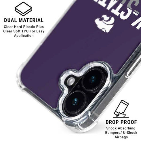 Kansas State University K-State Wildcats Gradient iPhone 16 Plus Clear Case