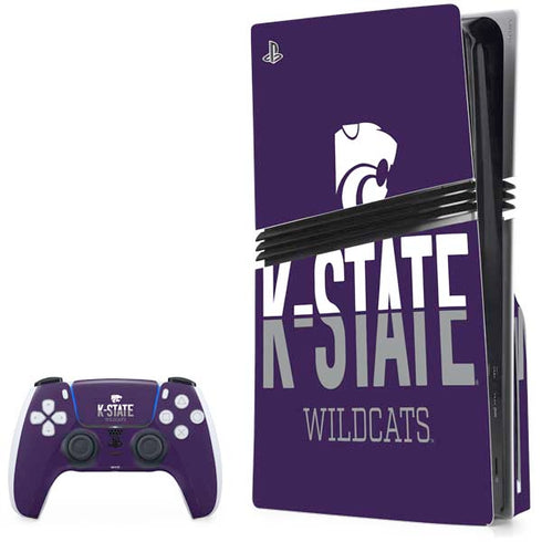 Kansas State University K-State Wildcats Gradient PS5 Pro Disk Bundle Skin