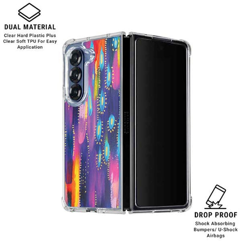Kaleidoscope Brush Stroke by Etta Vee Galaxy Z Fold6 Clear Case