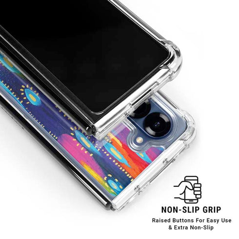 Kaleidoscope Brush Stroke by Etta Vee Galaxy Z Fold6 Clear Case