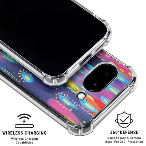 Kaleidoscope Brush Stroke by Etta Vee Google Pixel 9a Clear Case