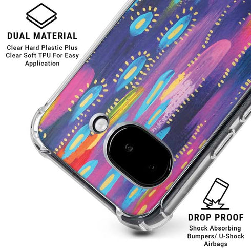 Kaleidoscope Brush Stroke by Etta Vee Google Pixel 9a Clear Case