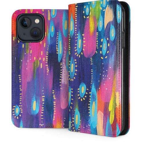 Kaleidoscope Brush Stroke by Etta Vee iPhone 15 Plus Folio Case