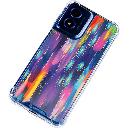 Kaleidoscope Brush Stroke by Etta Vee Moto G Play 4G (2024) Clear Case