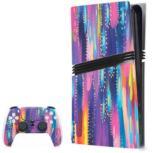 Kaleidoscope Brush Stroke by Etta Vee PS5 Pro Bundle Skin
