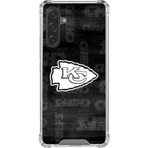 NFL Kansas City Chiefs Black & White Galaxy A17 Clear Case