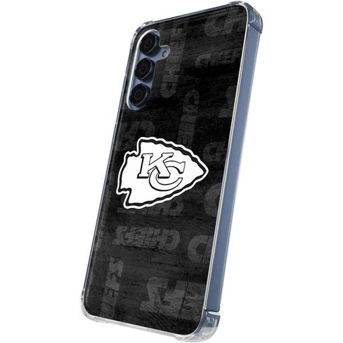NFL Kansas City Chiefs Black & White Galaxy A35 5G Clear Case