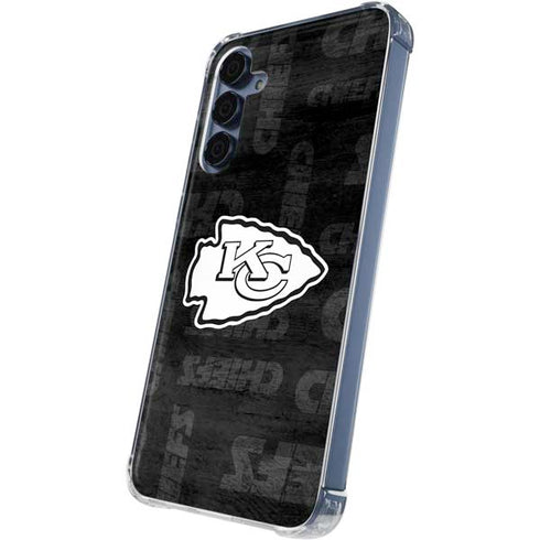 NFL Kansas City Chiefs Black & White Galaxy A55 5G Clear Case