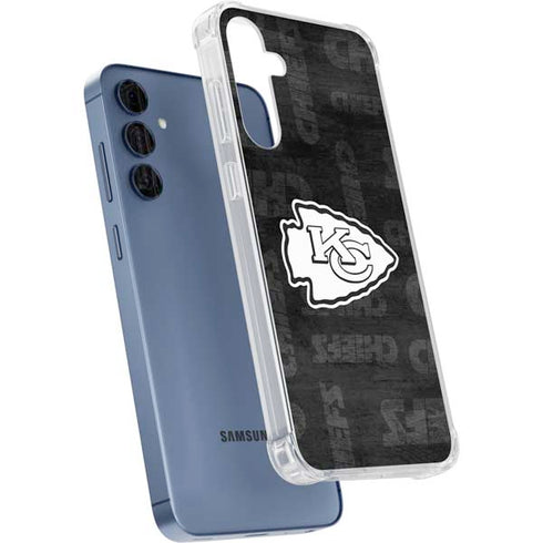 NFL Kansas City Chiefs Black & White Galaxy A55 5G Clear Case