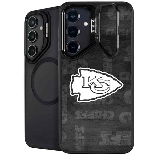 NFL Kansas City Chiefs Black & White Galaxy S25 Kickstand Case
