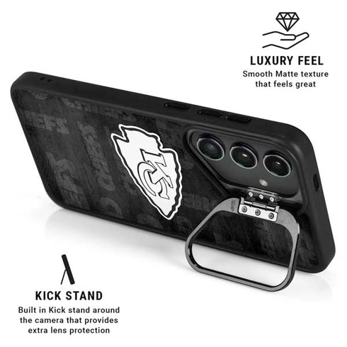 NFL Kansas City Chiefs Black & White Galaxy S25 Kickstand Case