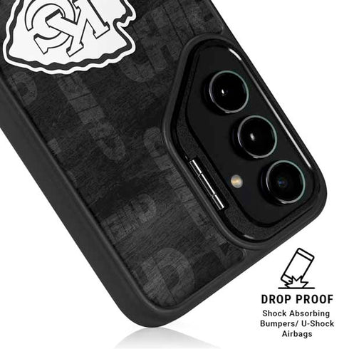 NFL Kansas City Chiefs Black & White Galaxy S25 Kickstand Case
