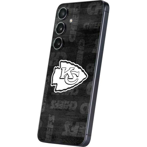 NFL Kansas City Chiefs Black & White Galaxy S24 Skin