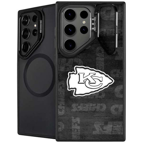 NFL Kansas City Chiefs Black & White Galaxy S25 Ultra Kickstand Case