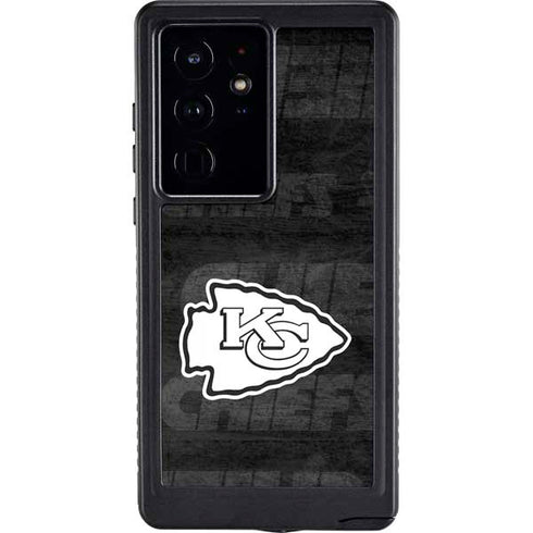 NFL Kansas City Chiefs Black & White Galaxy S24 Ultra Waterproof Case